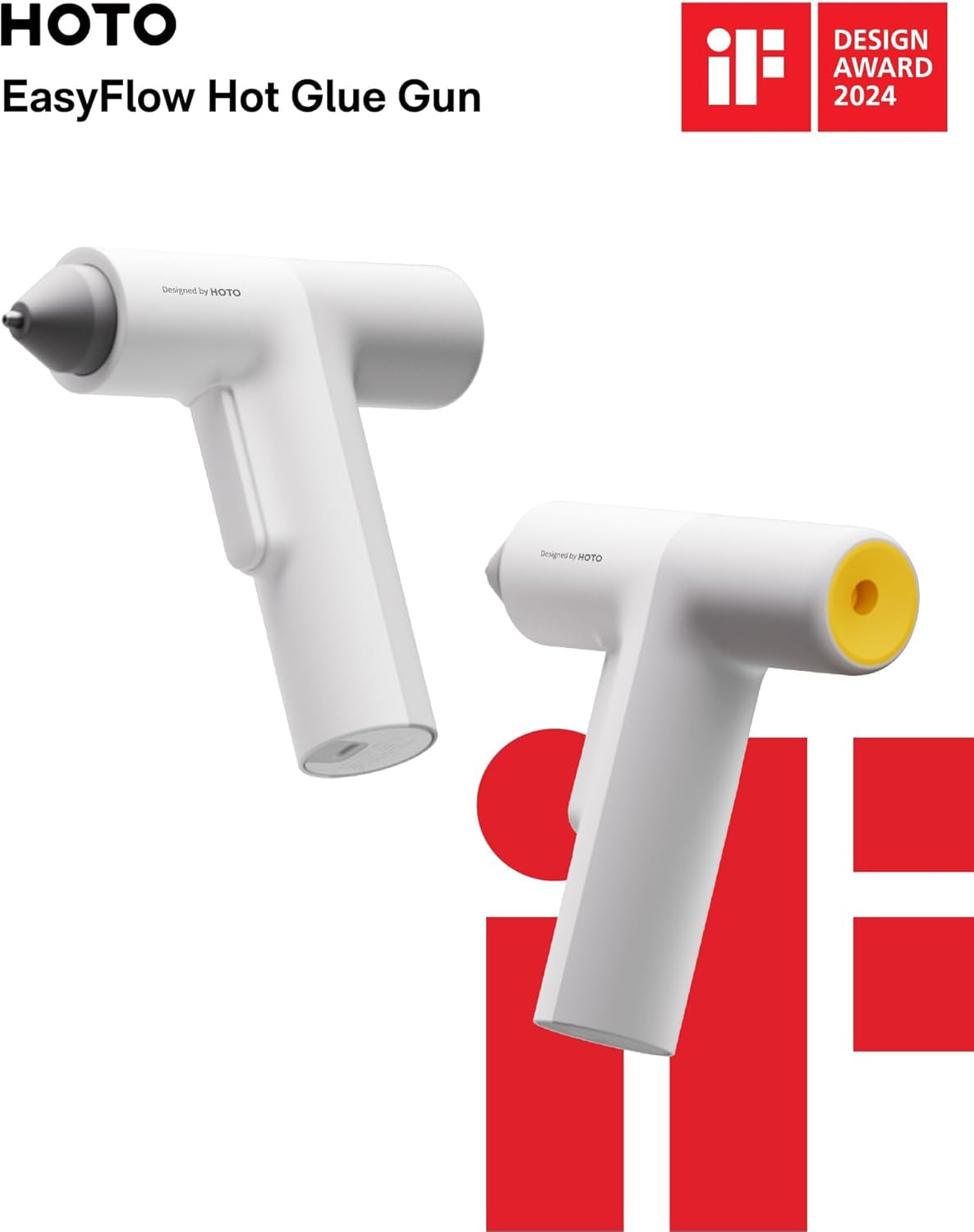 Glue Gun, Easyflow Hot Glue Gun with 40 Glue Sticks, Auto Dispensing, Fast Preheating Mini Hot Glue Gun, Cordless and Rechargeable, Kids DIY School Craft Quick Home Repairs, White