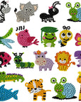 24Pcs Animal Diamond Stickers for Kids, Beginner Friendly Gem Art Kits, Complete Craft Set with Tools, Gift for Birthdays, Holidays