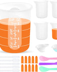 Silicone Resin Measuring Cups Tool Kit, Non-Stick Silicone Cups for Epoxy Resin, Reusable 250&100Ml Silicone Mixing Cups with Stir Sticks, Pipettes, Epoxy Resin Supplies, Molds, Jewelry Making