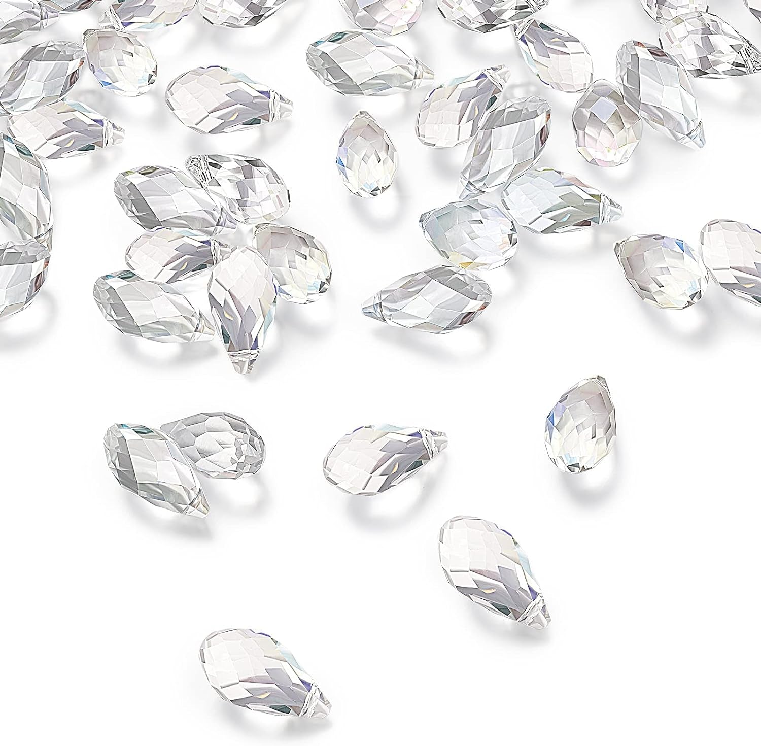 200 Pieces Teardrop Chandelier Crystal Pendants 6 X 12 Mm Crystal Beads for Chandelier Jewelry Making DIY Project Earring Necklaces Bracelets