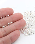 Crimp Beads for Jewelry Making - 500 Pcs Silver Plated Brass 2X2 Mm Crimping Beads, Cord End Caps Loose Stopper Beads, Tube Crimp End Beads for Earring Necklace Pendant DIY Jewelry Making