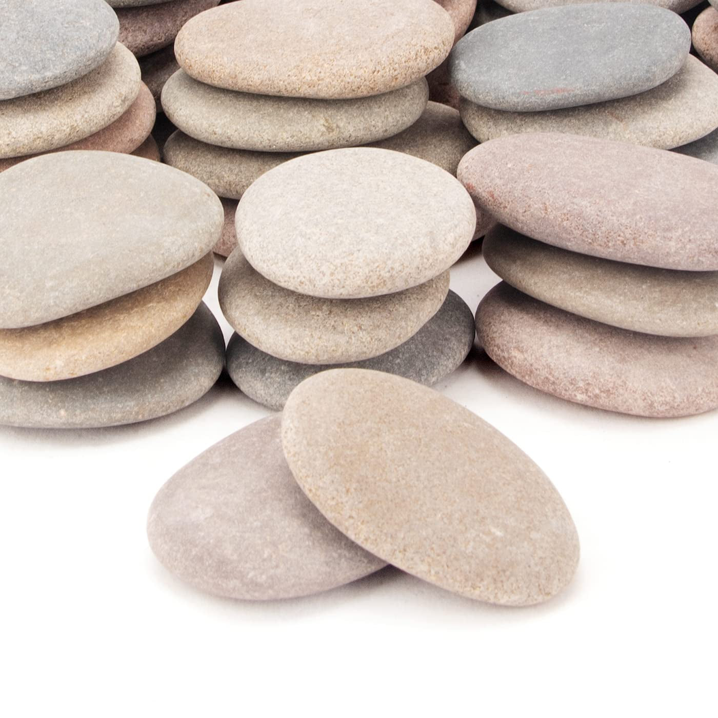 [About 98 PCS - 103 PCS](18.1 Pounds) Painting Rocks,2.23&quot;-3.68&quot; River Rocks,Flat Stones