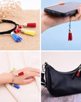 80 Pieces Leather Tassel Keychain Tassels Pendants Charm Tassel for DIY Crafts, Jewelry Making (1-1/2 Inch)