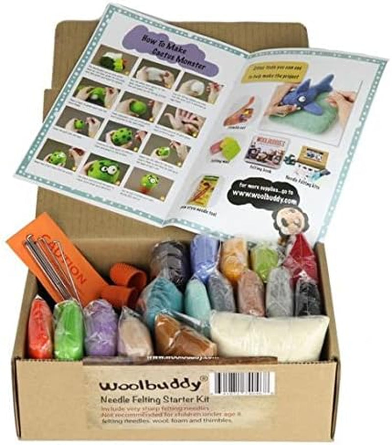 Needle Felting Kit Beginner, Starter, Felting Kit for Beginners Adult, Kids, 6 Cute Felting Animals, Felting Supplies Included Felting Needles, Felting Pad, Felting Wool, and Instruction