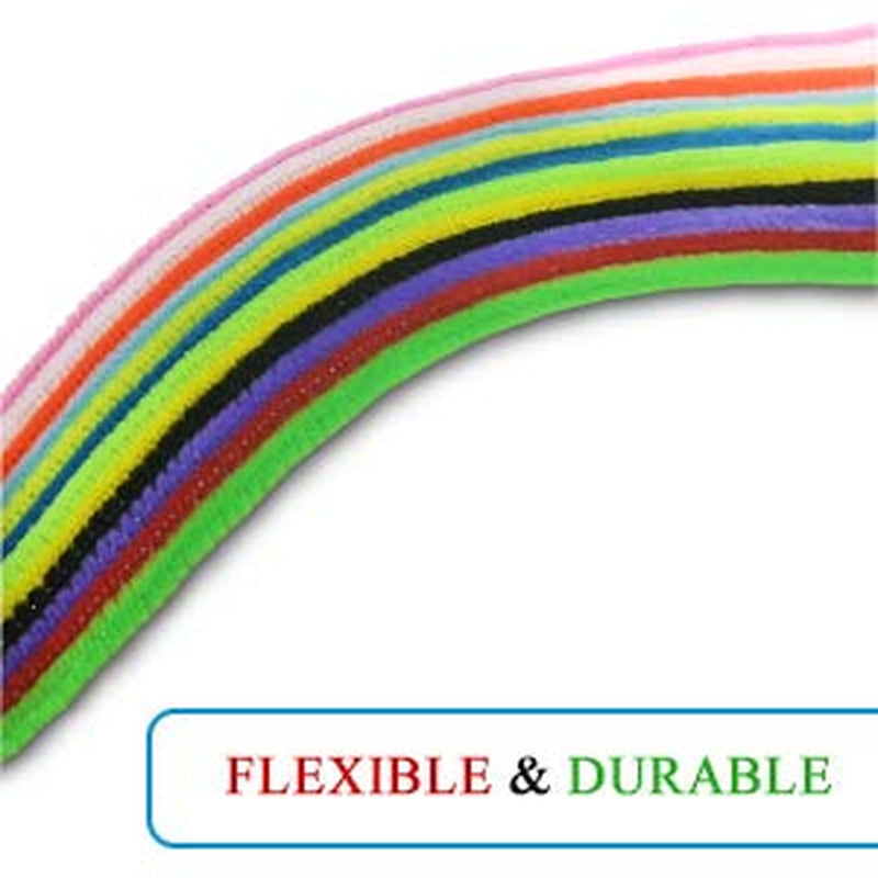 1300-Piece Arts & Craft Supply Set | Includes 1200 Chenille Pipe Cleaner Stems in 12 Colors & 100 Googly Eyes | Ideal for Use at Home & School for DIY Art & Craft Projects, Decoration & More