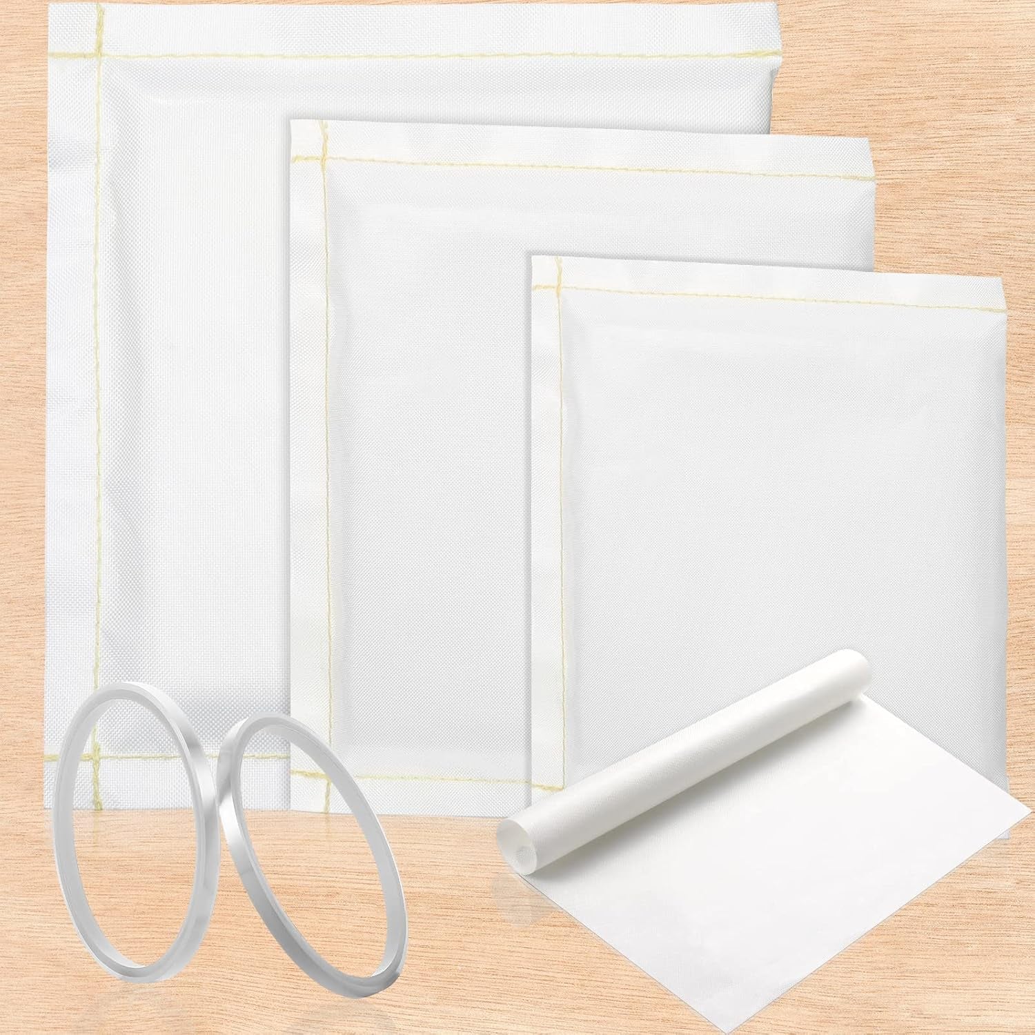 3 Sizes Pressing Pillow for Heat Press with 1 Heat Press Transfer Paper and 2 Roll of Tape Heat Press Pillow Bundle for Ironing T-Shirts and Screen Print (White)