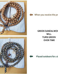 6Mm Natural Fragrant Green Sandalwood 108 Mala Beads - Tibetan Buddhism Prayer Beads