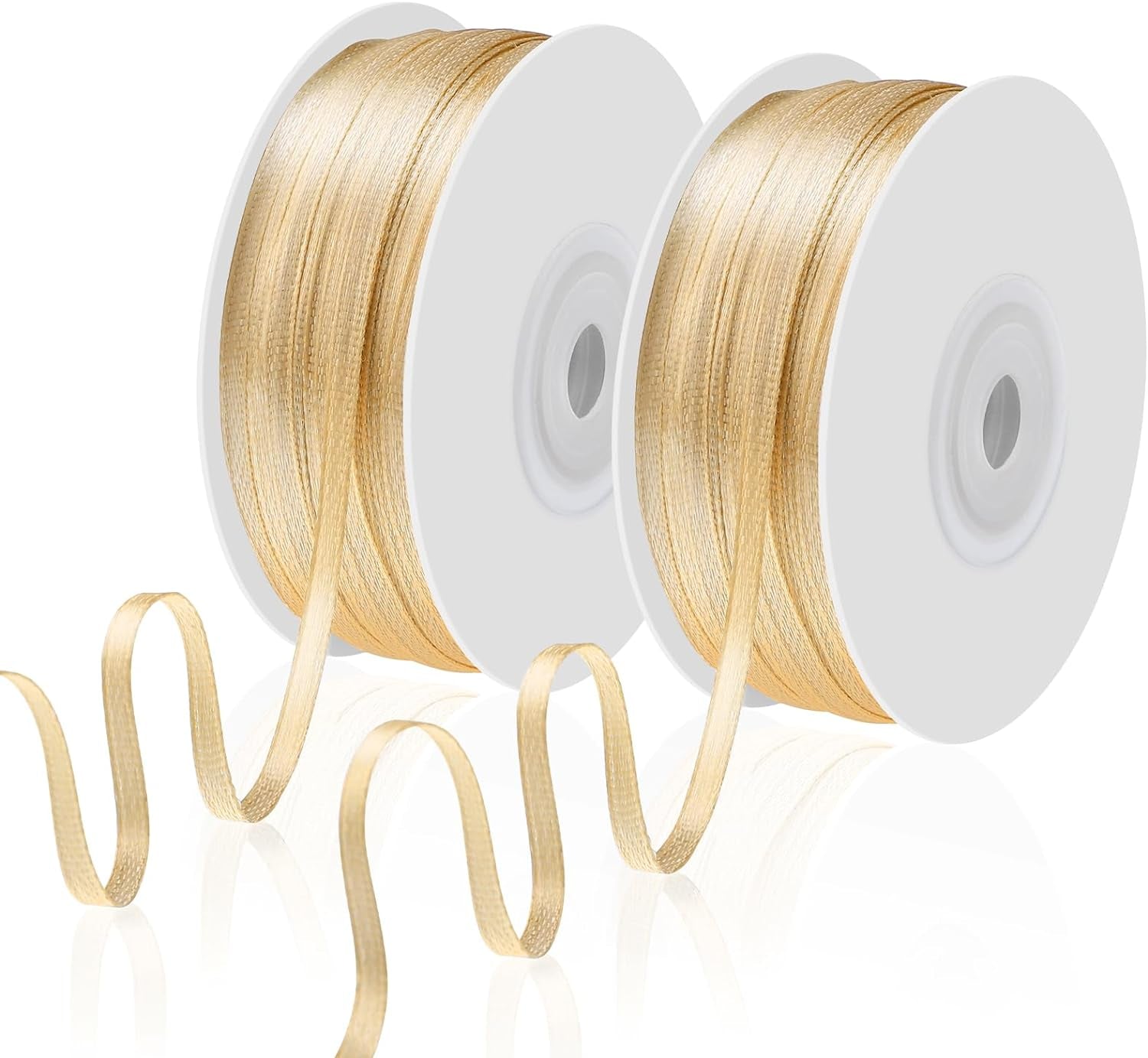 200 Yards 1/8 Inch White Satin Ribbon, Thin White Ribbon Double Faced Satin Ribbon for Gift Wrapping Wedding Party Decoration Bouquet Crafting