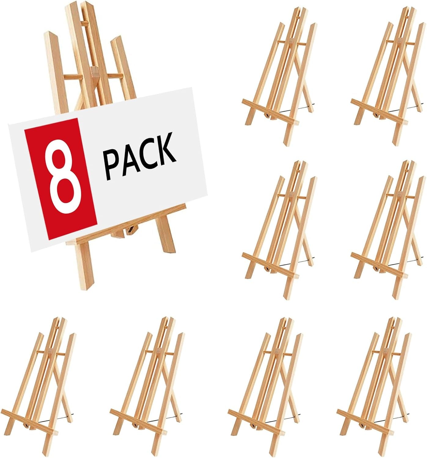 3Pack 16 Inch Wood Easels - Wooden Desktop Easel Stand, Multi-Purpose Art Easel for Painting Classes, Art Parties, Carrying &amp; Quality Guaranteed