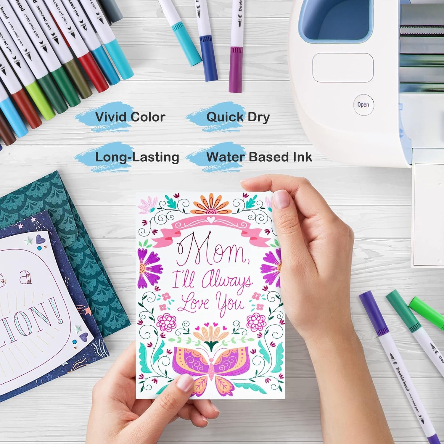 Dual Tip Pens 36 Pack for Maker 3/Maker/Explore 3/Air 2/Air, 0.4Mm & 1Mm Color Pens Fine Point Pen Writing Drawing Accessories for Cutting Machine