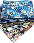 6 Pcs 20'' X 16'' Japanese Fat Quarters Quilting Fabric Bundles Japanese Printed Furoshiki Wrapping Cloth Squares Quilting Patchwork Fabric Colored Cotton Wrap DIY Scrapbook Craft (Fresh Style)