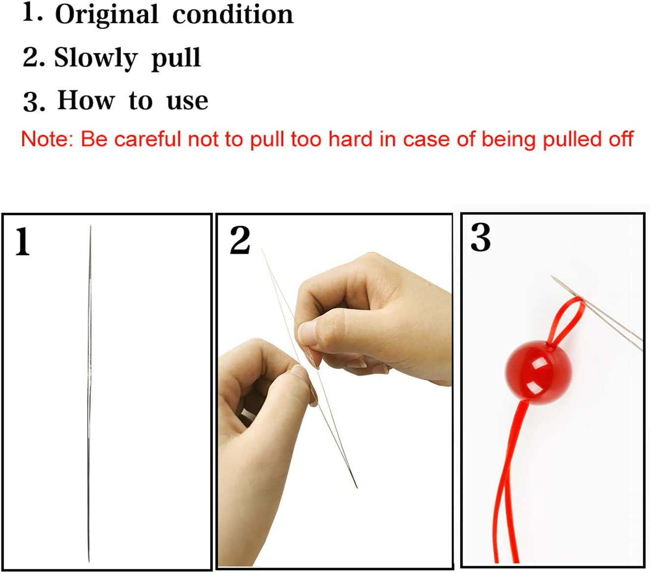 18 Pieces Beading Needles, 6 Sizes Seed Beads Needles Big Eye Beading Needles Collapsible Beading Needles Set for Jewelry Making with Needle Bottle