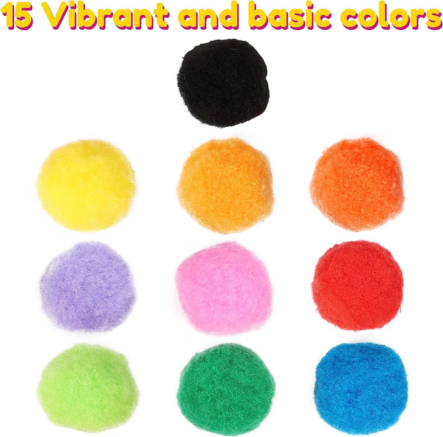[130Pcs] 30Pcs 2 Inch Large Pom Poms with 100Pcs Wiggly Eyes, Multicolor Pom Poms for Arts and Crafts Kids DIY Projects