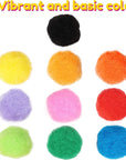 [130Pcs] 30Pcs 2 Inch Large Pom Poms with 100Pcs Wiggly Eyes, Multicolor Pom Poms for Arts and Crafts Kids DIY Projects
