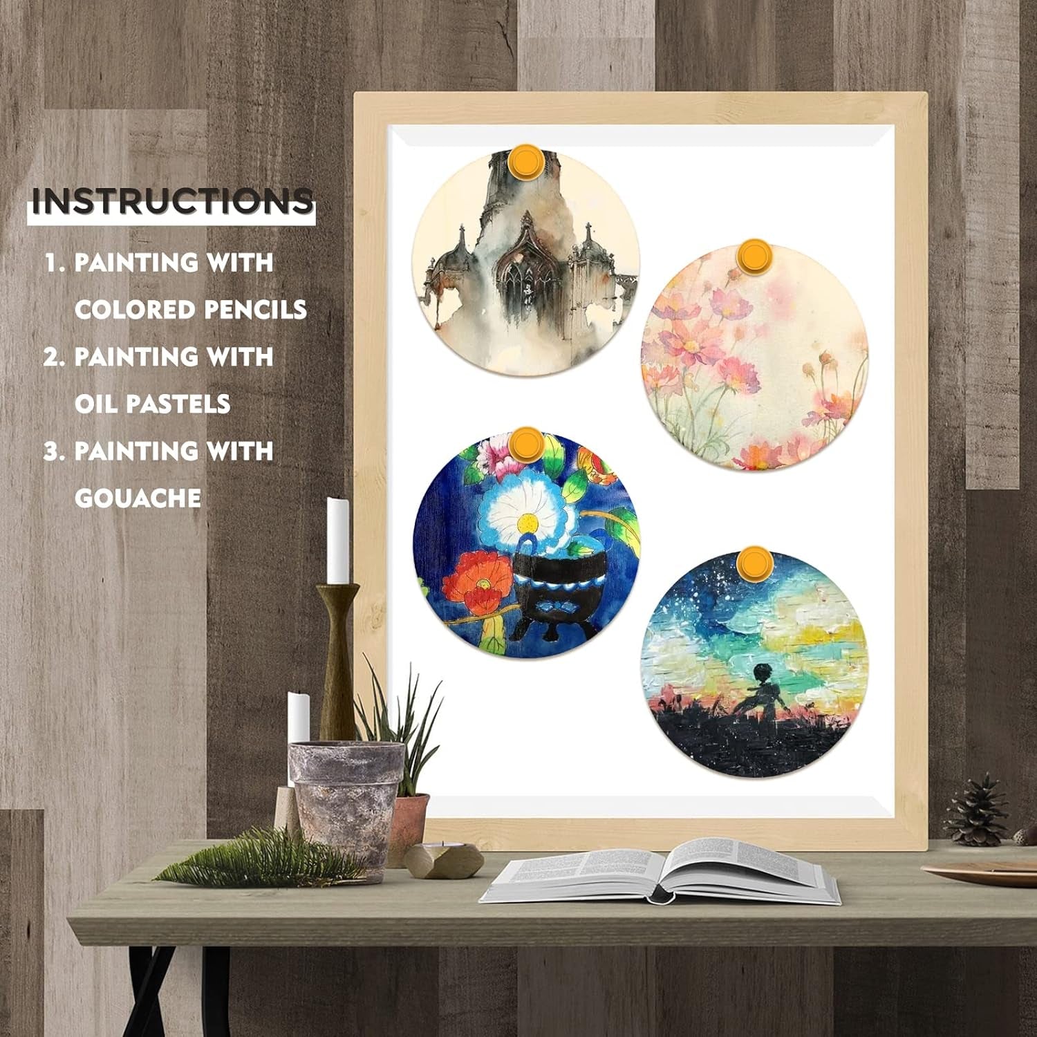 100 PCS 4 Inch Wood Circles for Crafts,Round Wood Discs with Holes, Wood Signs to Paint,Blank round Wood Tags for Ornaments,Unfinished Wood Crafts for Diy,Painting,Staining,Coasters,Home Decorations