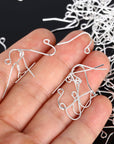 KISSPAT Silver Earring Hooks for Jewelry Making, 200 Pcs Sterling Silver Earring Hooks Ear Wires Fish Hook Hypoallergenic Earring Making Supplies Findings