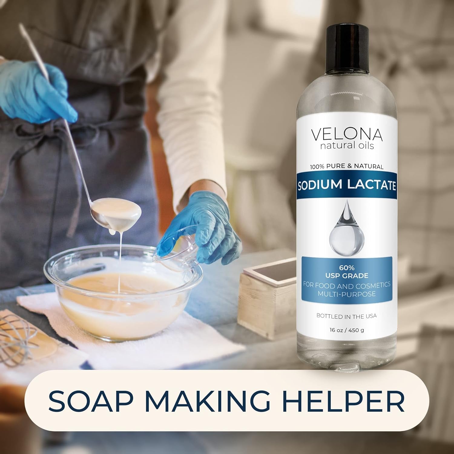 Sodium Lactate 60% - 8 Oz | USP Grade Natural Preservative | for Soap Making &amp; Lotions | Harder Bar of Soap, Ph Regulator, Glycerin Substitute, Provides and Keep Moisture