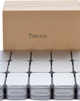 Metal Rectangular Empty Hinged Tins - Pack of 40 Silver Mini Portable Box Small Storage Kit & Home Organizer with Lids Craft Containers 3-1/2''X2-1/2''X4/5''