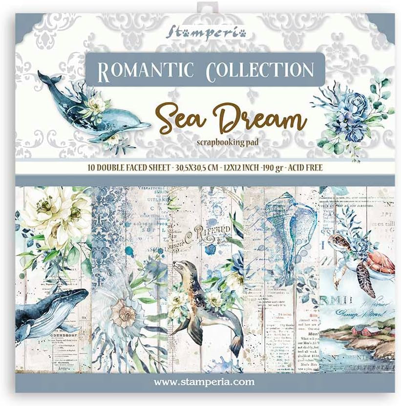 INTERNATIONAL, KFT -Scrapbooking Pad-Romantic Sea Dream, Multicoloured, 12 X 12 Inches