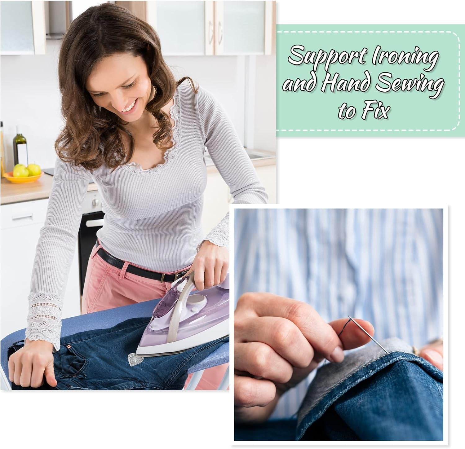 24 Pieces Star Patches Rhinestone Patches Heart Shape Diamond Appliques Adhesive Applique Glitter Repair Patch for DIY Crafts Clothes Bag Pants Wedding Decoration (Heart,Silver)