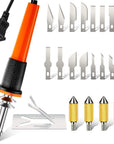 22 Pieces Electric Hot Knife Cutter Tool Kit Include Hot Knife Plastic Cutter with Multipurpose 16 Blades 4 Blade Holders Metal Stand Hot Knife Foam Cutter for Soft Thin Plastic Foam Stencils