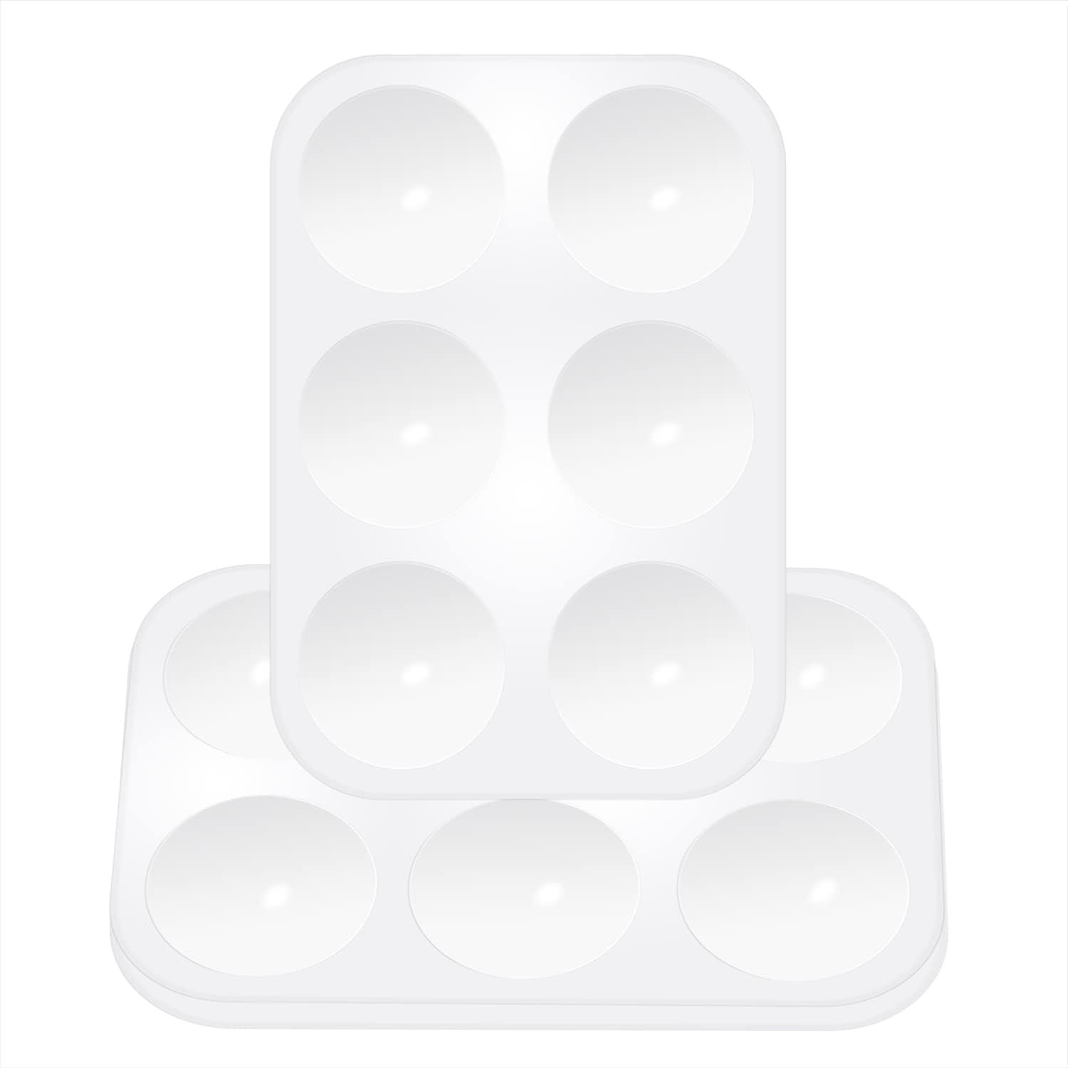 Art Paint Tray Palette 3Pcs 6 Well Plastic Rectangular Paint Tray for Watercolor Painting