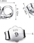 30Pcs/15 Pairs Earring Backs Replacement,Plated Silver Earring Backs for Stud,Hypoallergenic Earring Backs Replacement Secure Ear Lockings for Stud Earrings Ear Nut for Posts6X4.5Mm