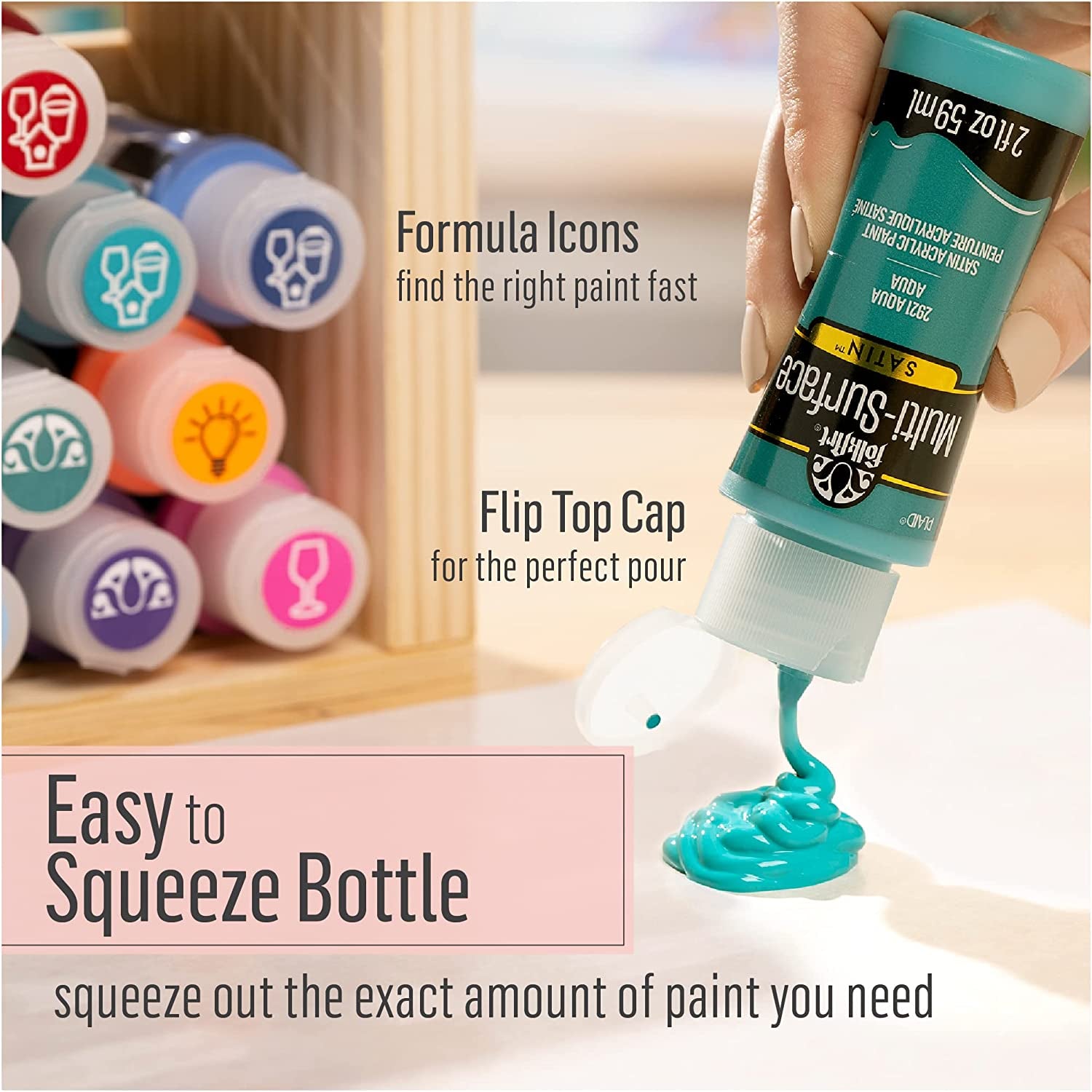 PROMO830 Multi Satin Finish Acrylic Craft Paint Set Designed for Beginners and Artists, Non-Toxic Formula That Works on All Surfaces, 2 Oz, 2 Fl Oz (Pack of 12), 12 Colors May Vary, 24