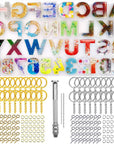 244Pcs Alphabet Silicone Resin Casting Molds Kit, Reversed Letters & Numbers Epoxy Casting Molds with Pin Vise Set for DIY Making Keychain/House Number Resin Crafts