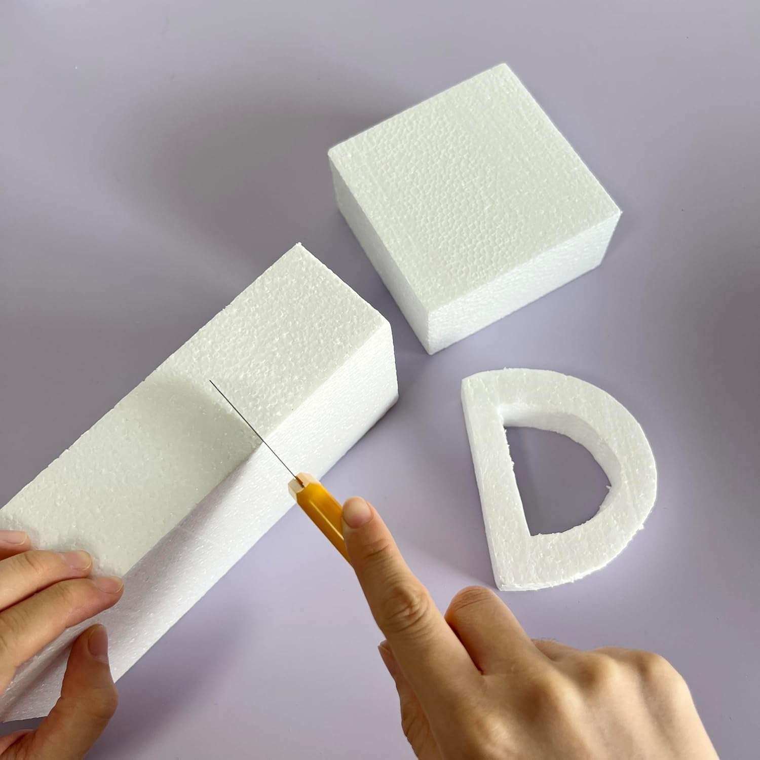 DNB Craft Foam Blocks - 6PCS 8X4X2 Inch Rectangle EPS Polystyrene White Foam Bricks - Crafts and Arts Supplies