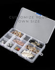 Transparent Plastic Grid Box Storage Organizer for Display Collection with Adjustable Dividers - 15 Clear Grids - 6.9"X4"X0.9"