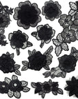 12 Pieces Flower Lace Embroidered Applique 3D Floral Sew on Patches for Clothes Repairing Decorating Wedding Dress DIY Sewing Craft (White)