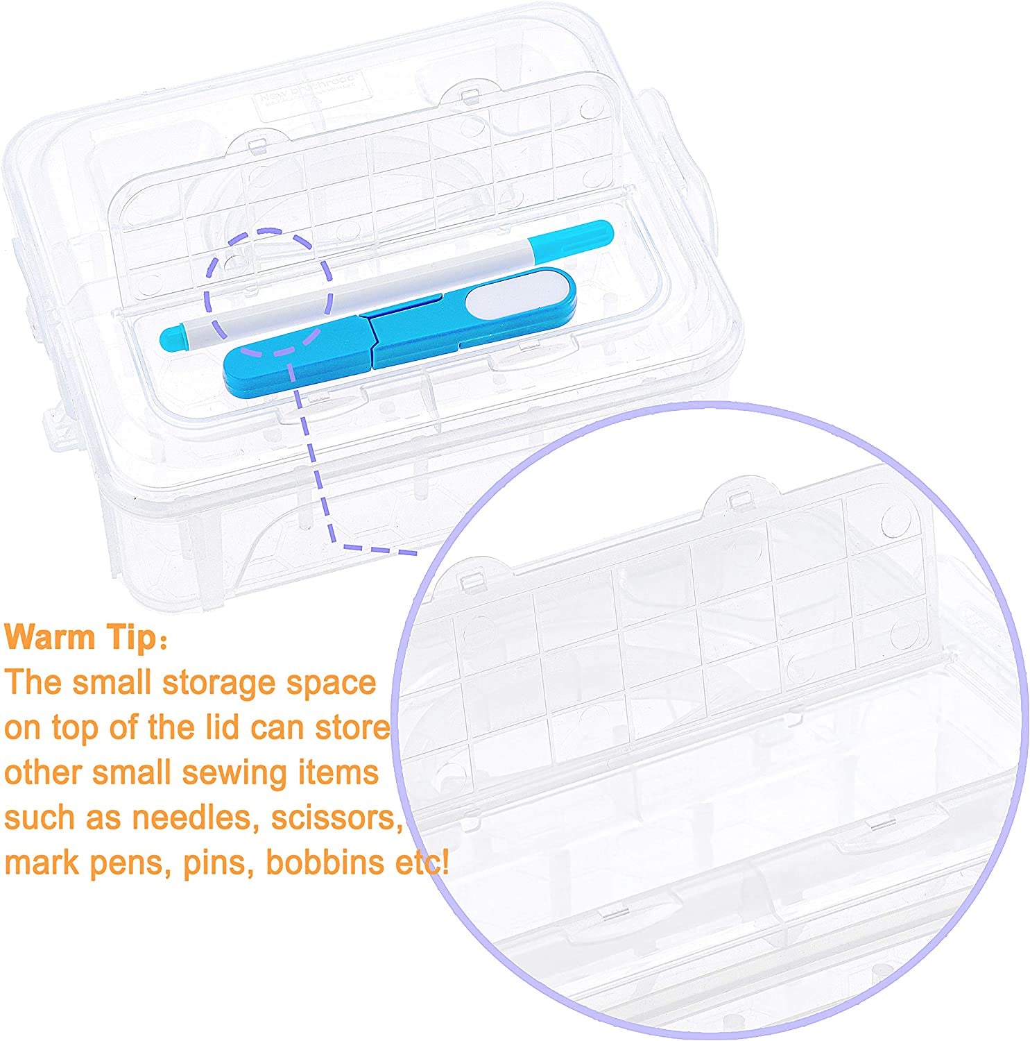 40 Brother Colors 500M Each Embroidery Machine Thread with Clear Plastic Storage Box for Embroidery Sewing Machine
