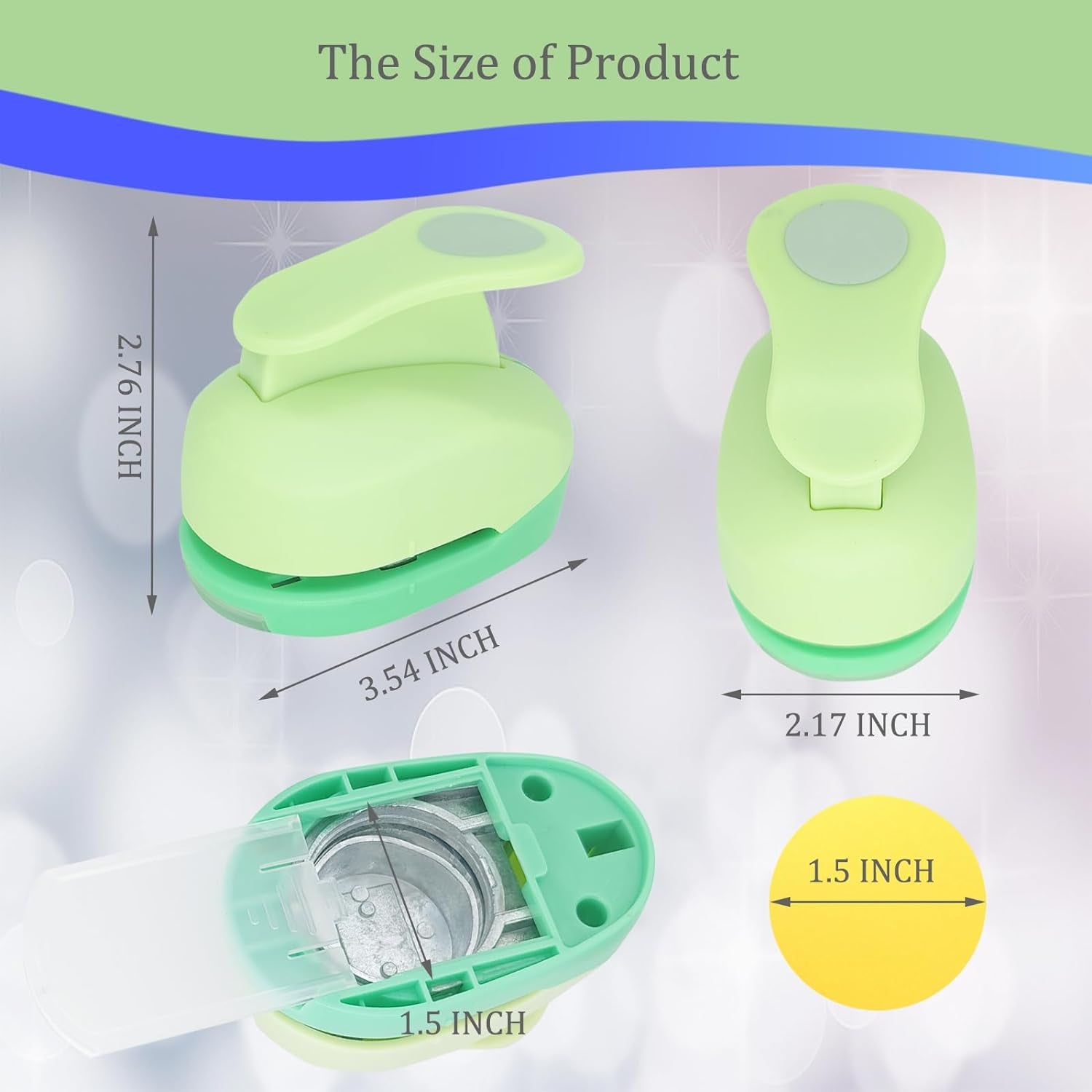 1.5 Inch Circle Paper Punch, Hole Punch Shapes, Circle Cutter Tool for Paper, Hole Puncher for Crafts, Scrapbooking, Cardstock, Greeting Cards, DIY, Kids Arts