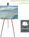 63" Wooden Tripod Artist Display Easel with Tray, A-Frame Adjustable Easel Stand for Wedding Sign, Foldable Easels for Painting Canvas, Display & Posters