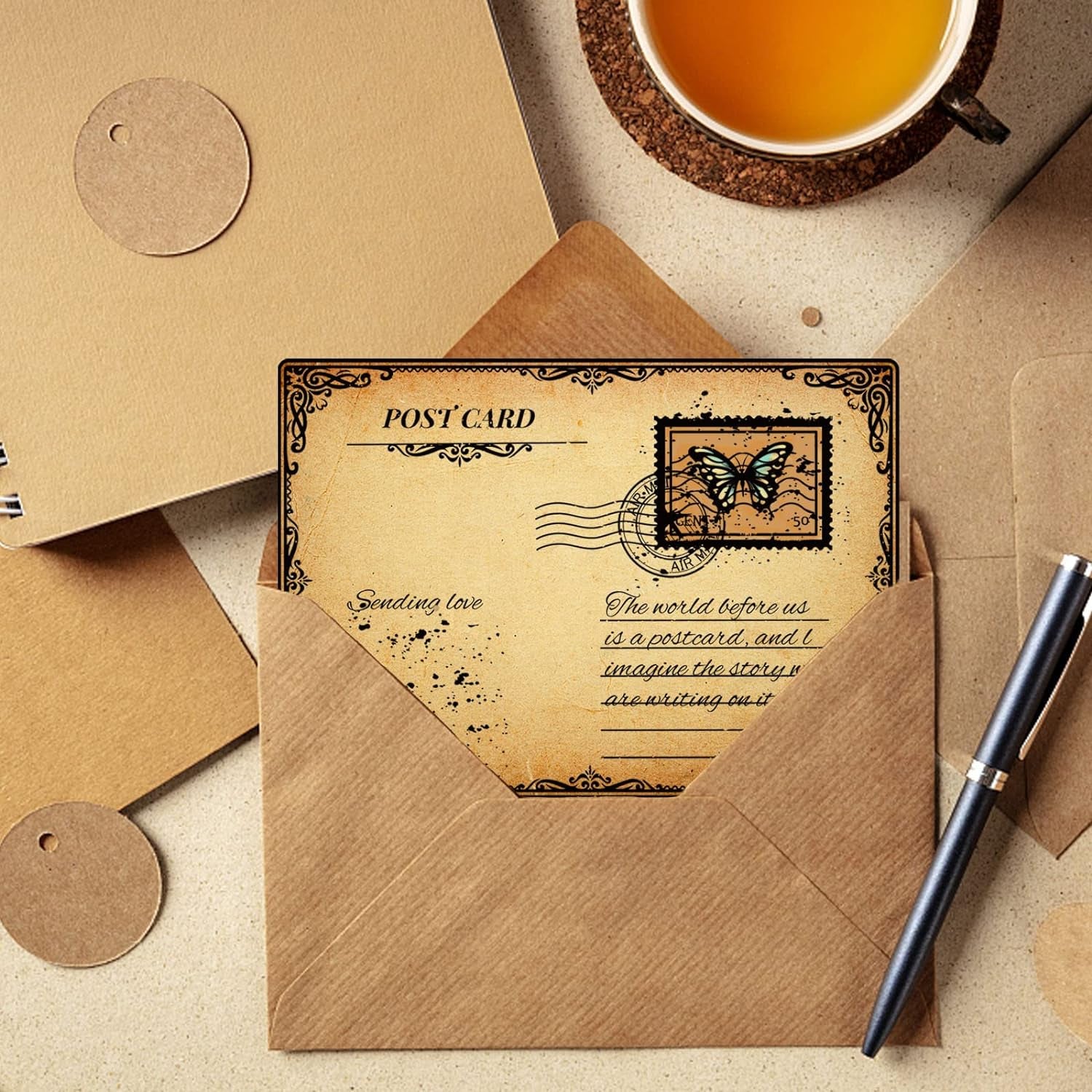 Postcard Border Edge Silicone Clear Stamp Postmark Transparent Silicone Stamp Vintage Rubber Stamp for Scrapbook Journal Card Making