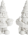 2 Pack Ceramics to Paint - Paint Your Own Garden Gnome Statues, Blank Paintable Ceramics for Adults (5 In)