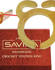 Crochet Tension Ring - Adjustable Size 16.8Mm to over 19Mm - Handmade Horn Ring for Finger, Crocheting, Knitting Yarn Ring Holder, Crochet Accessories with Box.