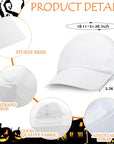 16 Pieces Halloween White DIY Hats with 24 Colors Fabric Markers Pen Bulk for Halloween Supplies
