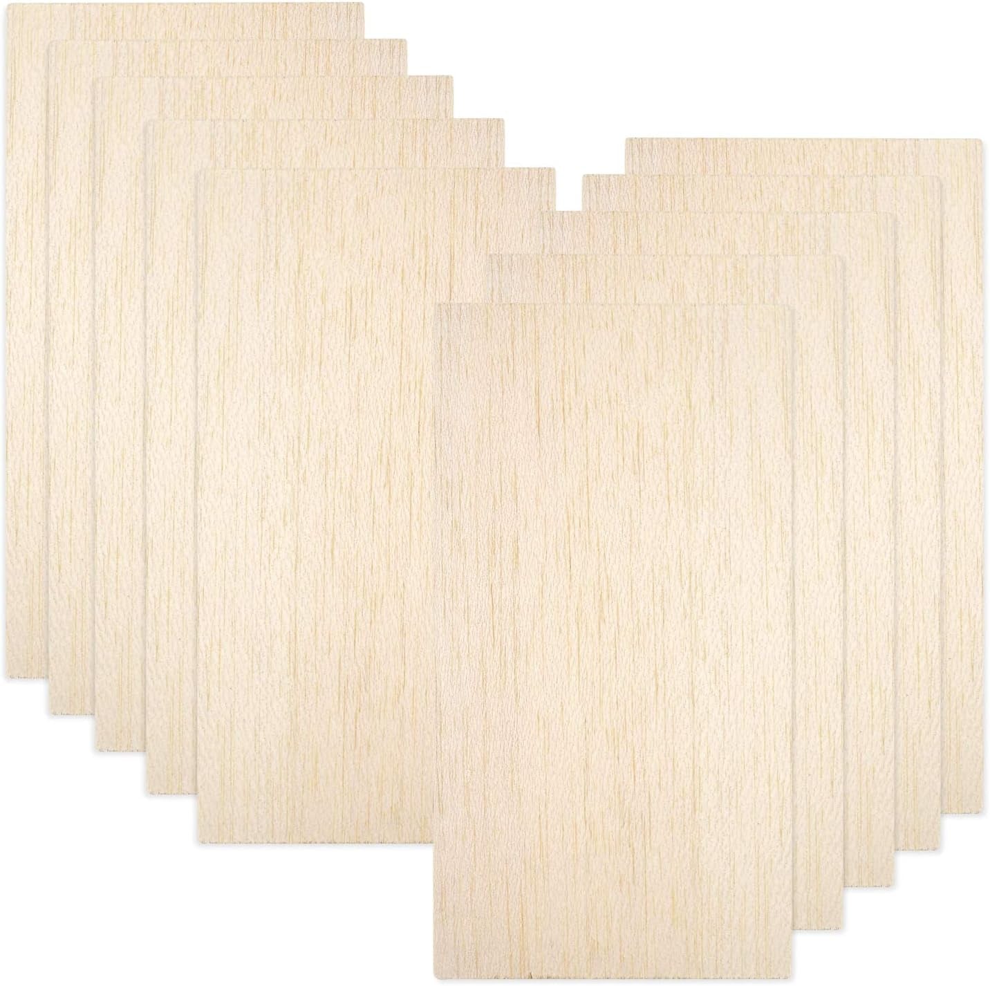 10 Pack Balsa Wood Sheets, Natural Unfinished Wood for House Aircraft Ship Boat DIY Wooden Plate Model, School Projects, Craft Project 100X200X1.5Mm