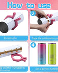 Sublimation Blanks Tumbler Clamp Tool, Perfect Tumbler Clamp for 20 Oz Sublimation Blanks, Perfect Clamp Grip Tool(Blue,Pink), Heat Tape for Sublimation, Heat Tape Dispenser Sublimation Kits
