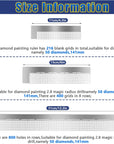 3 Pieces Diamond Painting Ruler Stainless Steel Diamond Mesh Ruler 5D Diamond Ruler Tool with 216, 400 and 800 Blank Grids, 2 Pieces Diamond Painting Fix Tool for DIY Diamond Painting Kits