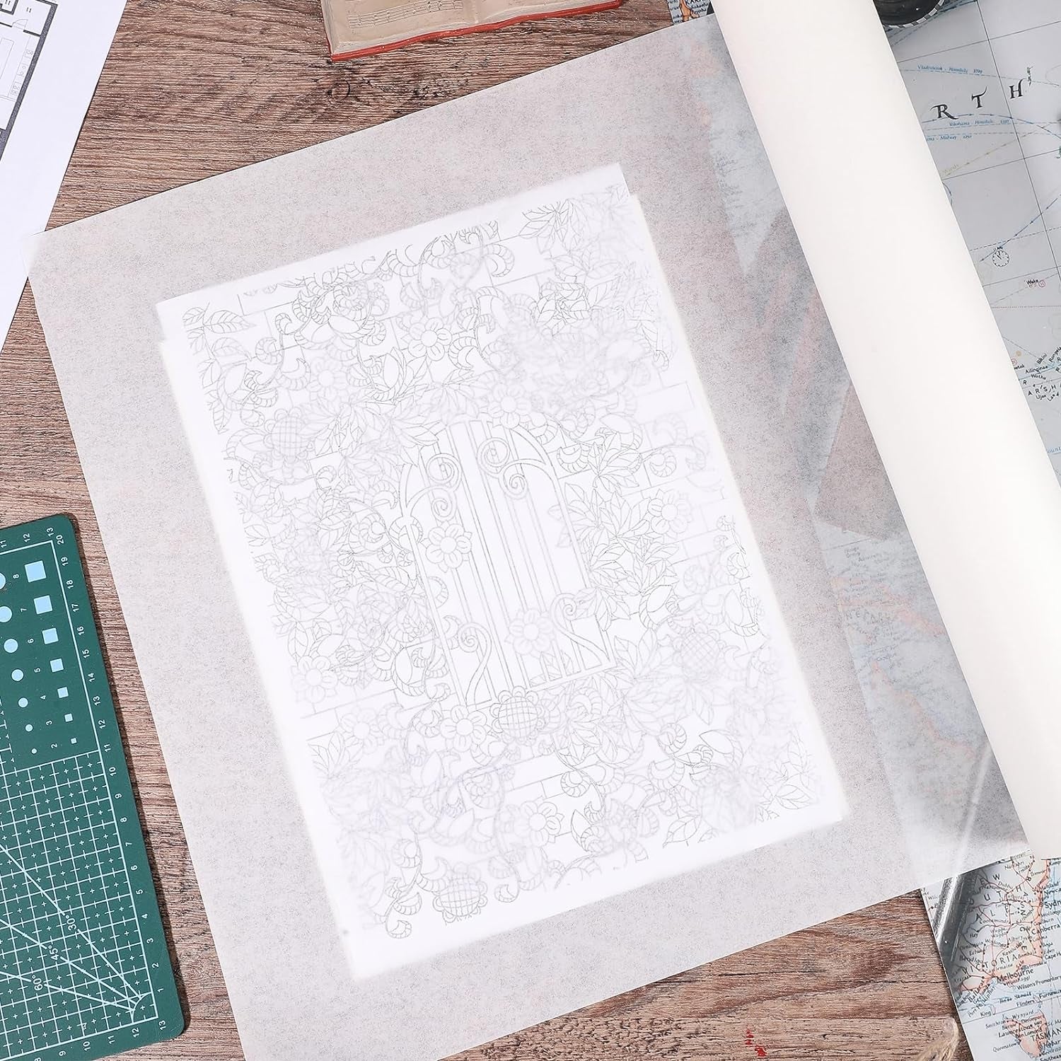 Tracing Paper Roll 15In X 45Yd White Trace Paper Translucent Tracing Paper Pattern Paper for Sewing, Drawing, Sketching, Trace, Craft