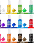 Epoxy Resin Pigment - 12 Colors Epoxy Resin Liquid Dye Transparent High Concentration Resin Colorant for Epoxy Resin Crafts Art Coloring, Painting, Jewelry DIY Making, 0.35Oz/10 Ml Each