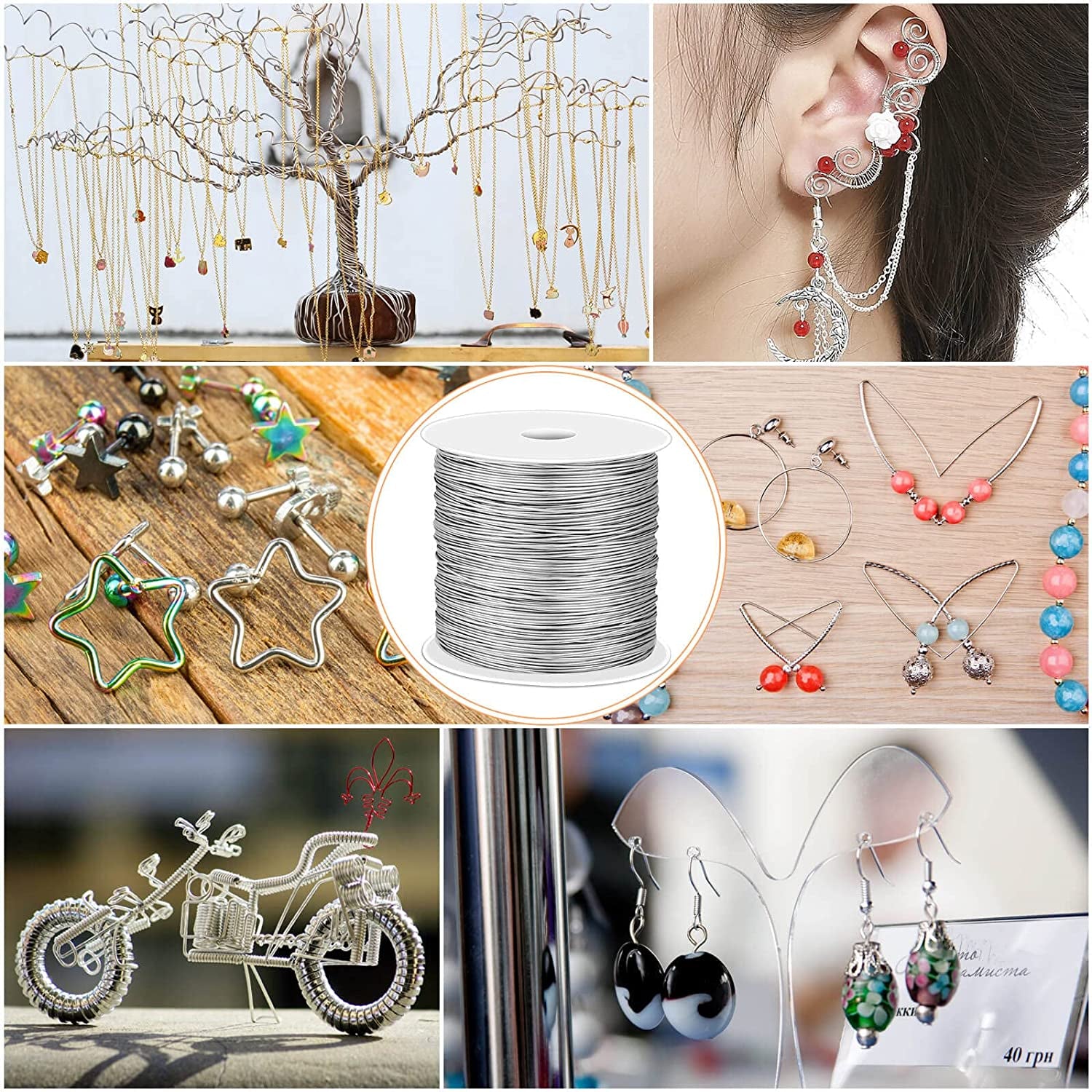 22 Gauge Stainless Steel Wire for Jewelry Making, Bailing Wire Snare Wire Wrapping for Craft and Jewelry Making