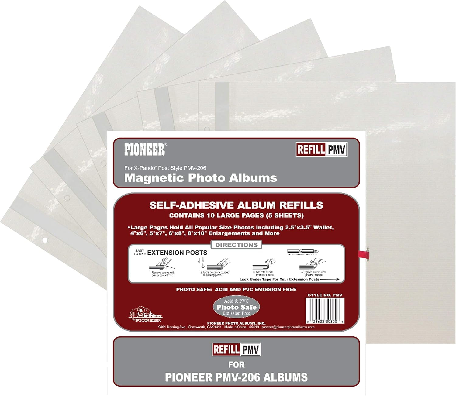 Refill Pages for PMV-206 Large Magnetic Page X-Pando Photo Album