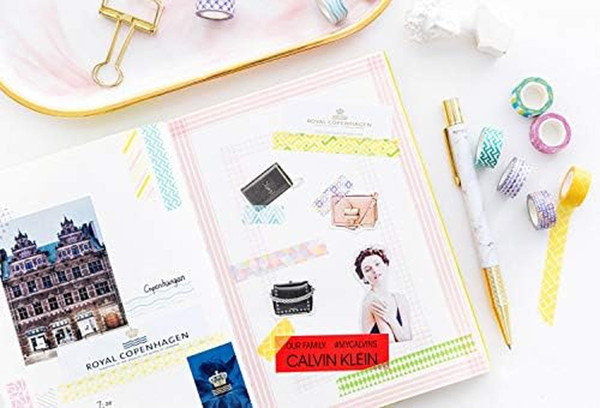 24 Rolls Washi Tape Set Basic Skinny Masking Decorative Tapes for Arts, DIY Crafts, Journals, Planners, Scrapbooking, Wrapping (Mini Graphics)