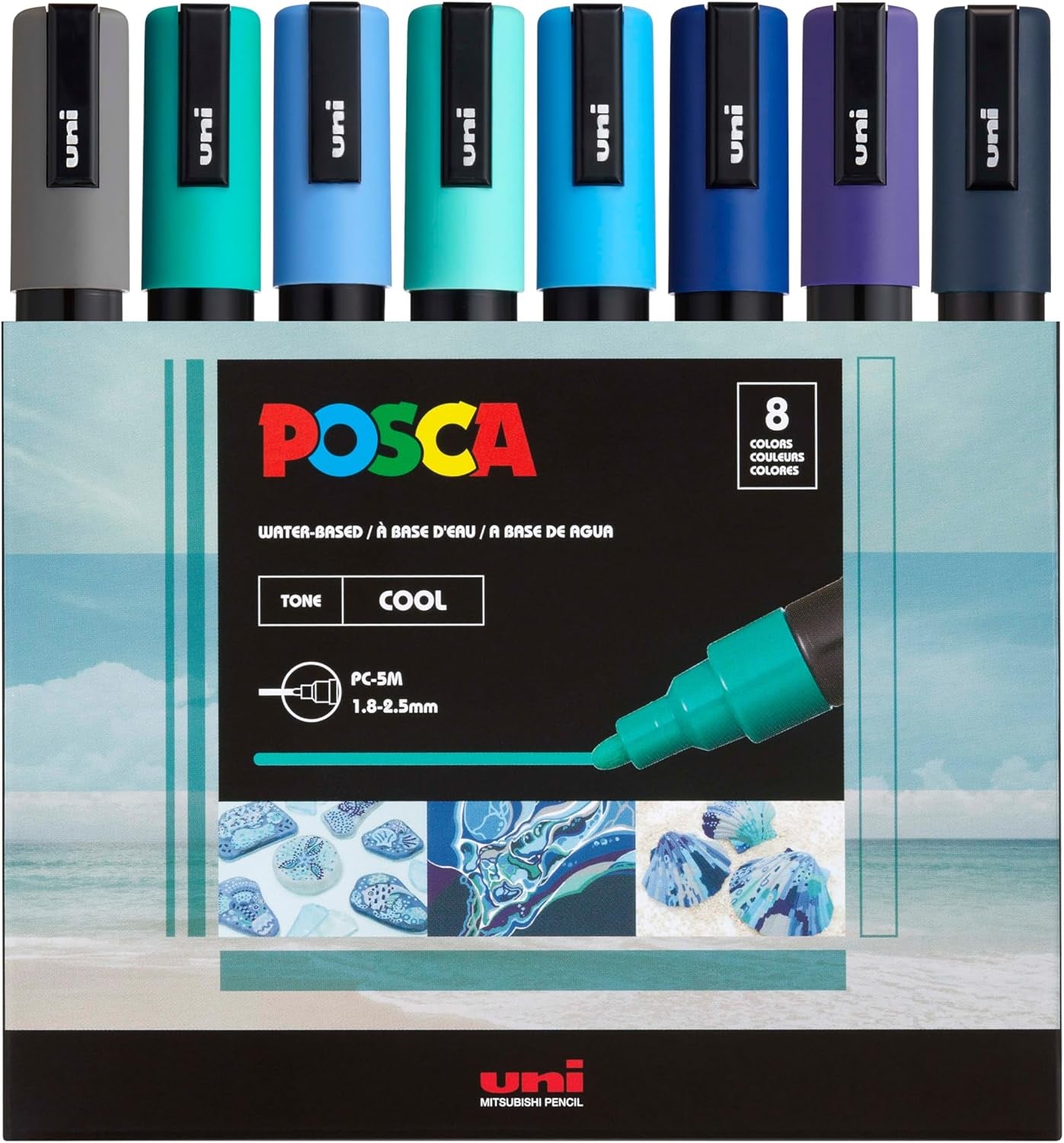 8  Paint Markers, 5M Medium Markers with Reversible Tips, Marker Set of Acrylic Paint Pens |  Pens for Art Supplies, Fabric Paint, Fabric Markers, Paint Pen, Art Markers, PC5M8C