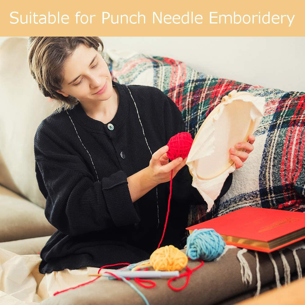 Tufting Cloth Punch Needle Fabric, Embroidery Fabric, Monks Cloth for Punch Needle Embroidery Rug-Punch & Pinch Needle, 26.4 X 19.3 Inch