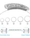 Ring Sizer Measuring Tool, 27 PCS Premium Ring Measurement Tool, US Ring Size 0-13 with Half Size, 1 PCS Finger Ring Sizing Measure Gauge, by